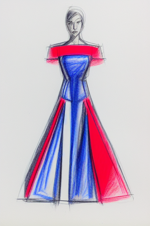 00375-1847001069-colorful rough pencil sketch of a sober dress by balenciaga,
