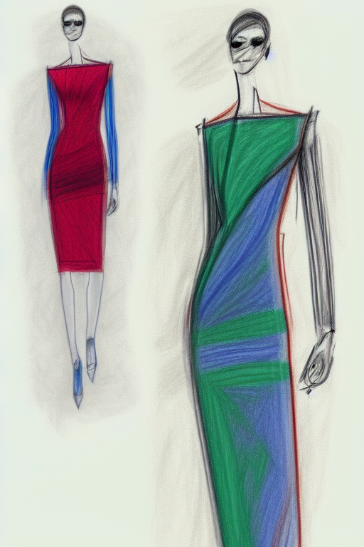 00381-1847001075-colorful rough pencil sketch of a sober dress by balenciaga,