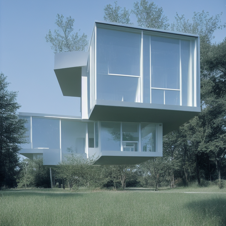 00554-2000-modern medium size two floors villaseen from the outside, big windows, daylight, photorealistic, high resolution, high quality,